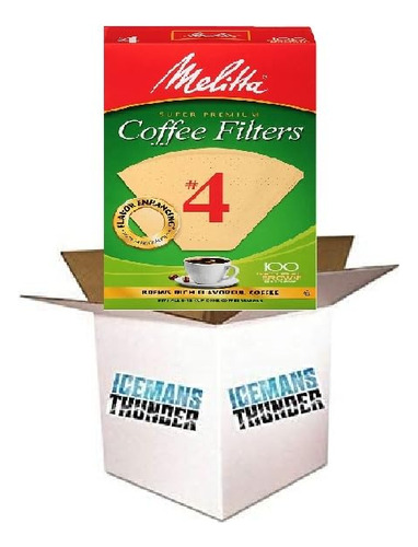 Paquete - Filtros De Cafe Melitta 4, Marron Natural, 100 Fil