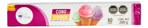 5 Pzs Conos De Puebla Galleta Para Helado 200gr