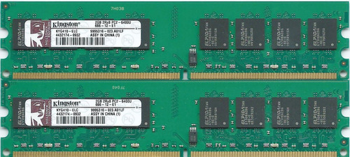 Kingston Valueram 4gb Kit (módulos 2x2gb) 800mhz Pc2-6400 Dd