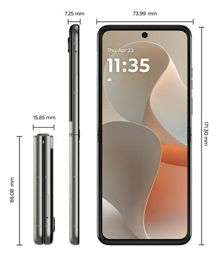 Smartphone Motorola Razr 60 - 256gb 24gb (12gb Ram+12gb Ram Boost) Tela Dobrável 6,9 Poled E Externa 3,6 Moto Ai Camera Ip48 - Branco