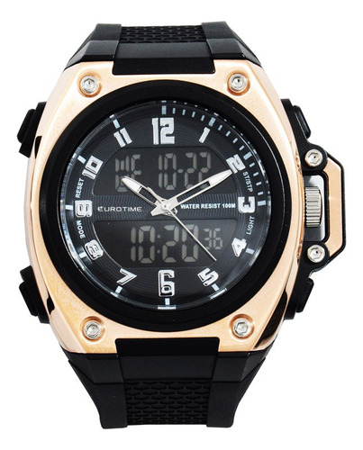 Reloj Pulsera Eurotime Anadigi Wr 100mts