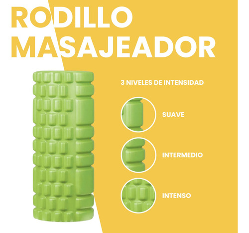 Rolo Masajeador Rodillo Pilates Yoga Foam Roller 33 Cm