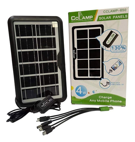 Panel Solar 4w-6w / 6v Con Conectores Multiuso Cod 2574