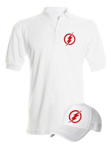Camiseta Tipo Polo Flash Obsequio Gorra Serie White