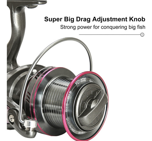 Carrete De Pesca Giratorio De Gran Alcance De La Serie 9000