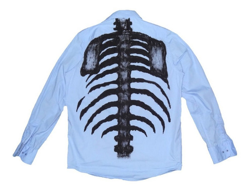 Imagen 5 de 6 de Camisa Spider Esqueleto Huesos Grunge Zombie Pintada A Mano