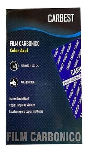 Papel Carbonico Carbest Oficio Azul / Negro 21x33 X10 U
