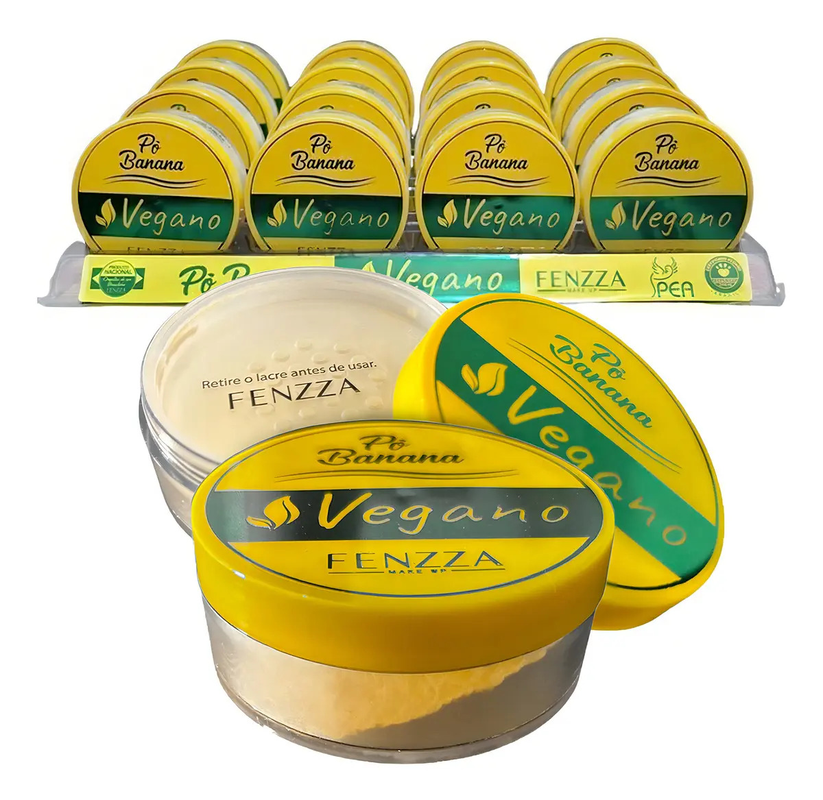 Base Maquiagem Pó Facial Solto Display 16 Banana Vegana
