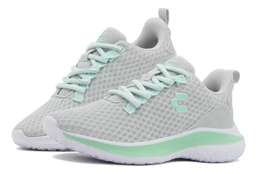 Tenis Charly Para Dama Deportivo Walking Relax Menta Gris Cuotas