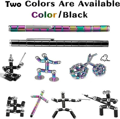Boncty Bolígrafo Magnético Antiestrés, Juguete Descompresión Color Negro