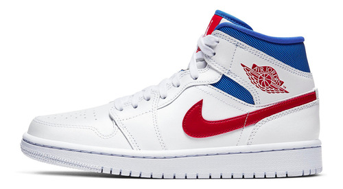 Zapatillas Jordan 1 Mid White Red Royal Urbano Bq6472_164   