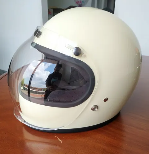 Casco Biltwell Gringo Blanco Con Visera Talla M