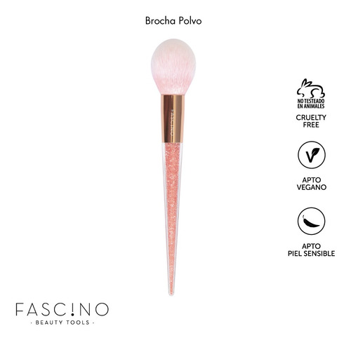 Imagen 4 de 10 de Set 6 Brochas Y Pinceles De Maquillaje Glitter Fascino