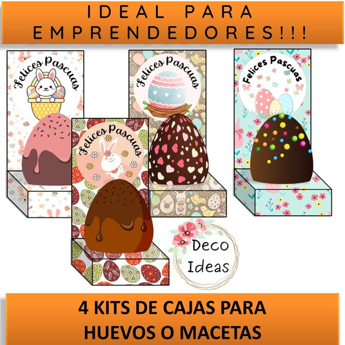 Imagen 1 de 6 de Kit Imprimible 09 Pascuas Caja Porta Huevo + Etiqueta + Tag