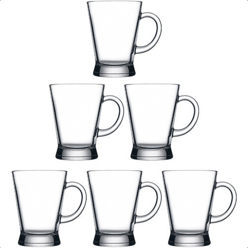 X6 Taza Jarro De Vidrio Color Transparente