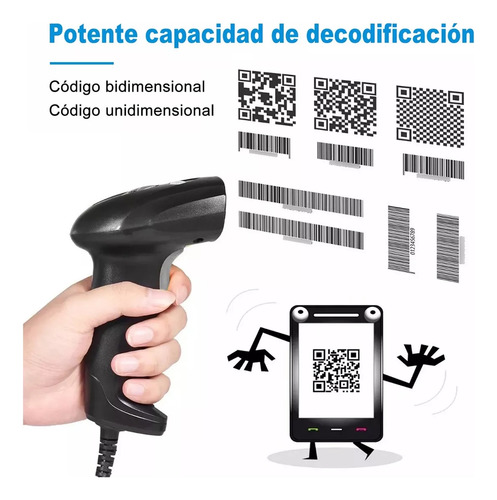 2.4g Lector De Código De Barras 1d/2d Lector Qr Inalámbrico