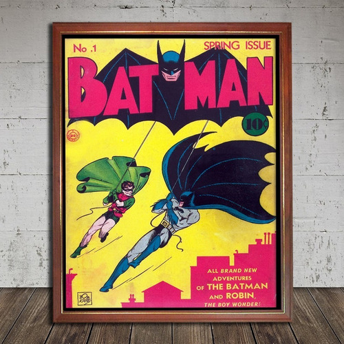 Batman Numero 1 (dc, 1940) Poster Tapa Comic Enmarcado