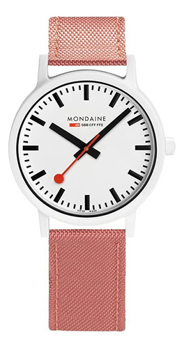 Mondaine Oficial Swiss Railways Watch Essence | Blanco/rosa