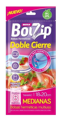 Bolsas Hermeticas Medianas Con Doble Cierre Bolzip X8und