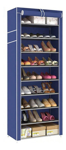 Económico Rack Metálico Zapatera Perchero Muebles,9 Casillas Color Azul Marino