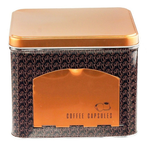 Lata Porta Capsulas Expresso Quality Cobre Em Metal Lyor