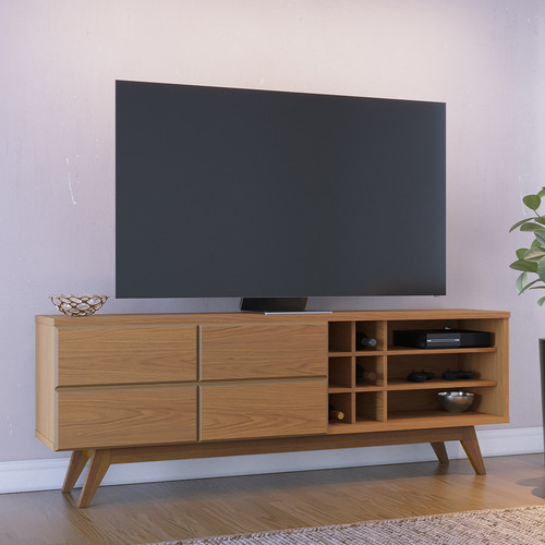 Rack Para Sala Estar Tv 180cm Makai C04 Freijó
