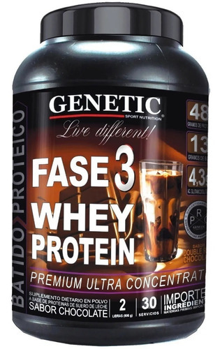 Fase 3 Whey Protein Proteina Ultra Concentrada - Genetic Sabor Chocolate