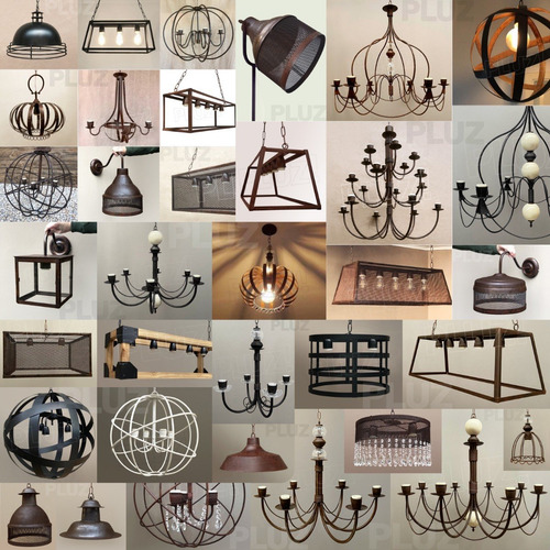 Imagen 9 de 10 de Colgante Esfera 3luces Industrial Vintage Chapa Hierro Negro