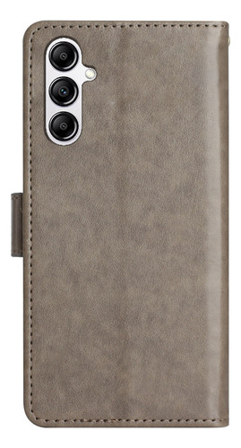 Funda De Piel Con Ranura Tipo Cartera Para Samsung Galaxy A, Color Gris
