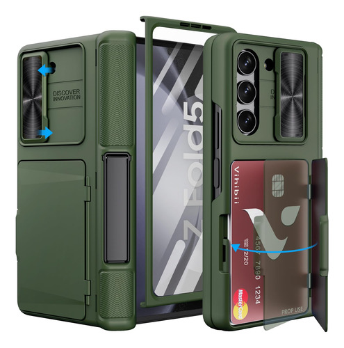 Vihibii Funda Para Galaxy Z Fold 5 Con Tarjetero Y Funcion A