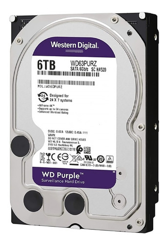 Disco Duro 6tb Para Video Vigilancia Wd Purple 3.5  Wd63purz