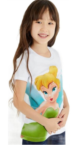 Playera Disney 0305  Campanita Blanca Niña Original