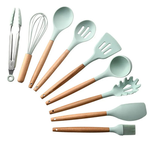 Prar Juego De Utensilios De Cocina De Silicona De 11 Piezas