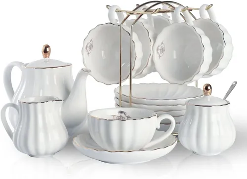 comprar Juegos De Vajillas Para El Té Sweejar, De Porcelana, Para 6 