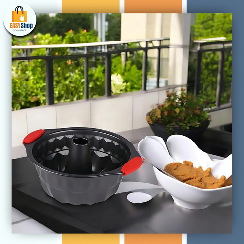 Forma Bolo Redonda C/ Furo No Meio Antiaderente Airfry 28 Cm