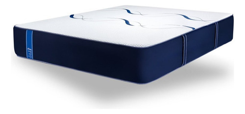 Colchon Piero Dreamfit Foam 190 X 140 Dos Plazas Espuma Color Azul Y Blanco