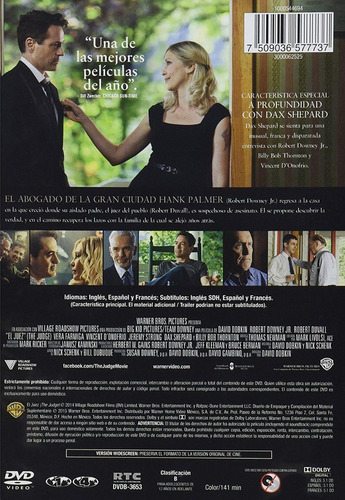 El Juez Robert Downey Jr Pelicula Dvd