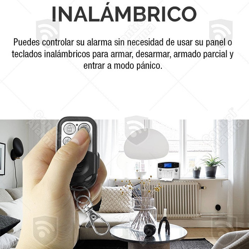 Imagen 3 de 9 de Control Remoto Metalico Seguridad Para Sistemas Alarma Inalambricas Vecinal Botones Armado Desarmar Casa O Negocio