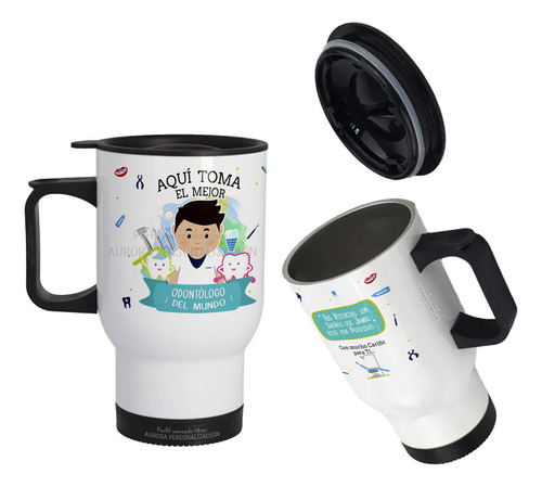 Mug Vaso Termico Viajero Para Carro Mejor Odontologo