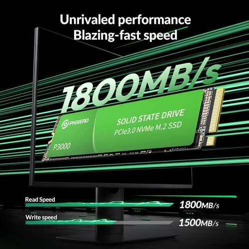 Ssd 512gb Nvme M.2 2280, Pcie Gen3x4, 1800 Mb/s Nand