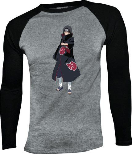 Camiseta Naruto Modelo 12 Manga Larga Camibuso Raglan