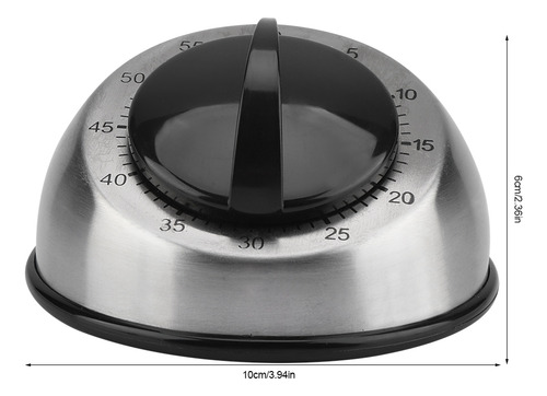 Cronómetro De Cocina De 60 Minutos De Acero Inoxidable Para