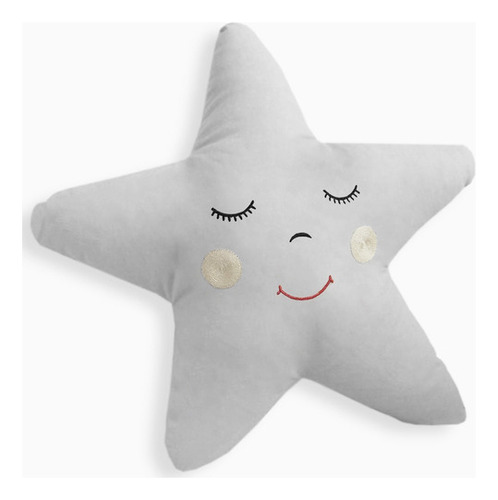 Almofada Decorativa Bebê Estrela Infantil Menino Menina Cor Cinza