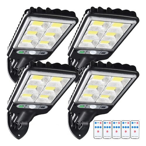 , 4pcs Luz De Calle Solar Remota Sensor De Movimiento Luz