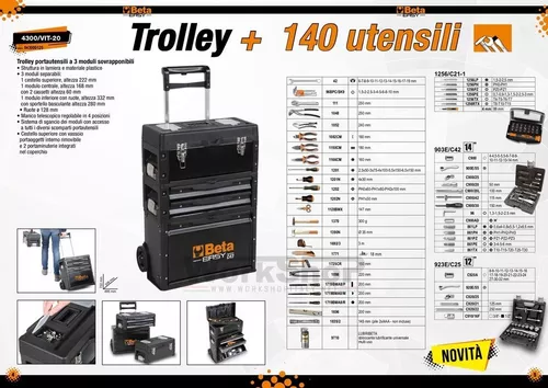 TROLLEY PORTA-HERRAMIENTAS 3 MÓDULOS BETA C43