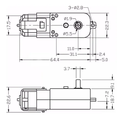 Motor Dc 3v A 6v Caja Reductora Para Rueda Desarrollo Roboti