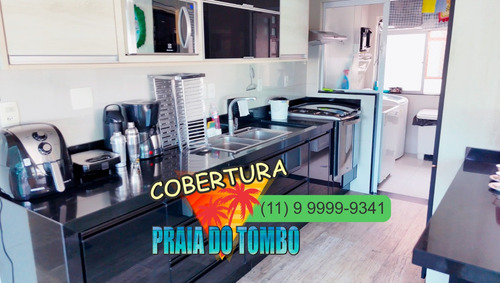 Cobertura Luxuosa, Pé Na Areia - Exclusividade Na Praia Do Tombo, Guarujá, A Mais Premiada Com Bandeira Azul No Brasil