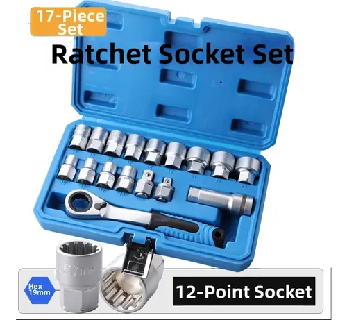 Chave De Catraca De 12 Pontos, 17 Peças Zql1acp | Parcelamento sem