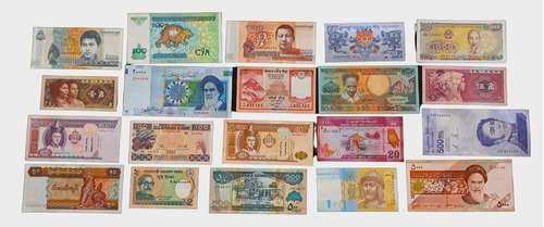 20 Billetes Mundiales Varios Paises Dinero Real 100% Nuevos 