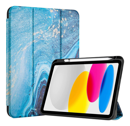 Procase Funda Para iPad De 10.ª Gen Con Portalápices Azul